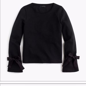 J. Crew Black Tie Sleeve Sweatshirt